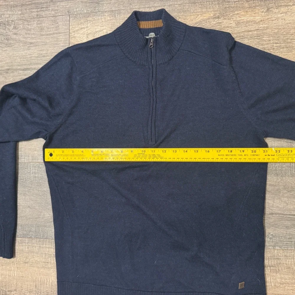 Smartwool Mens Merino Wool Blend Quarter Zip‎ Sweater Navy Blue Size M